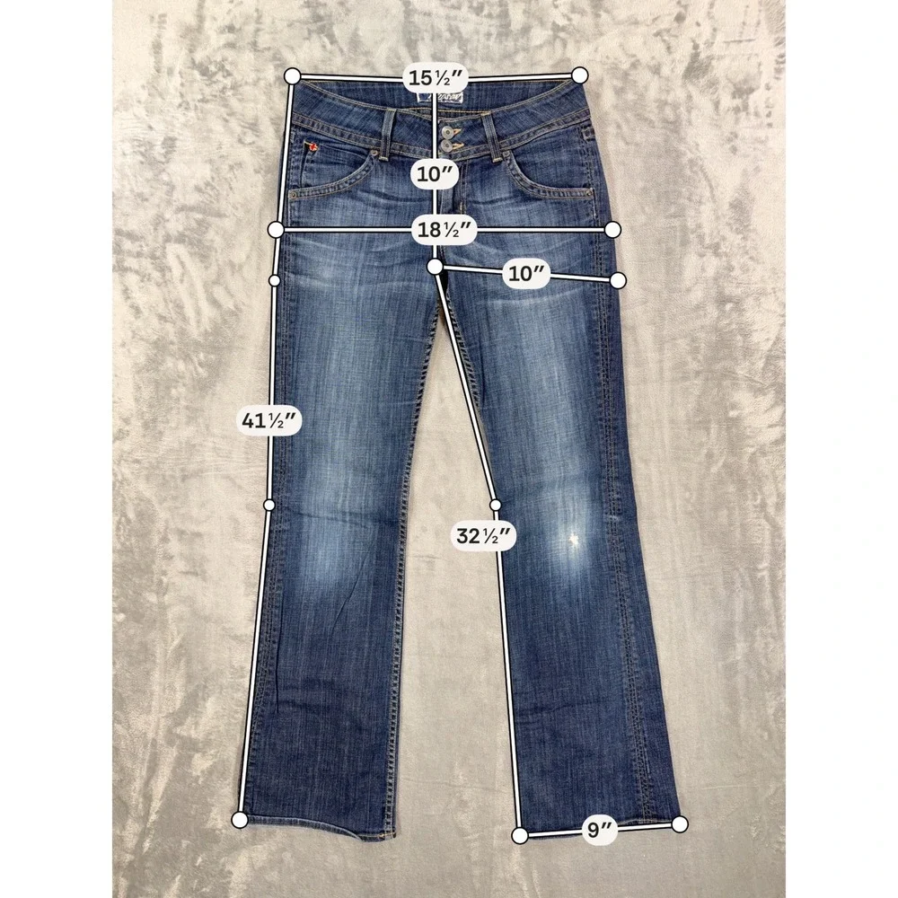 Hudson Beth Baby Bootcut Jeans Women's Size 28‎ Blue Dark Wash Distressed Denim